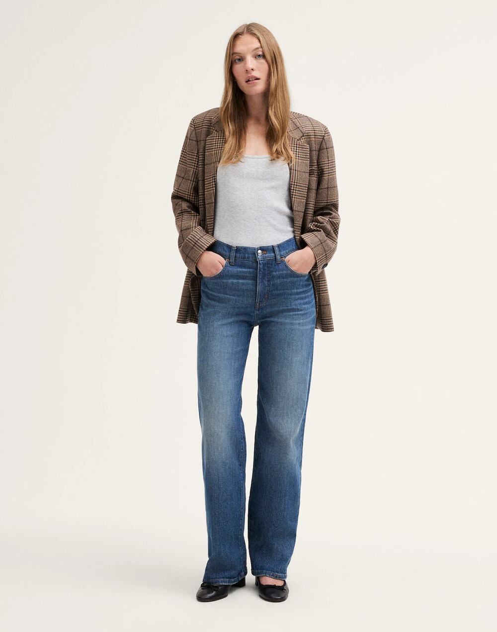 Madewell The Petite Perfect Vintage Wide-Leg Jeans Harvey Wash Size 32 NWT